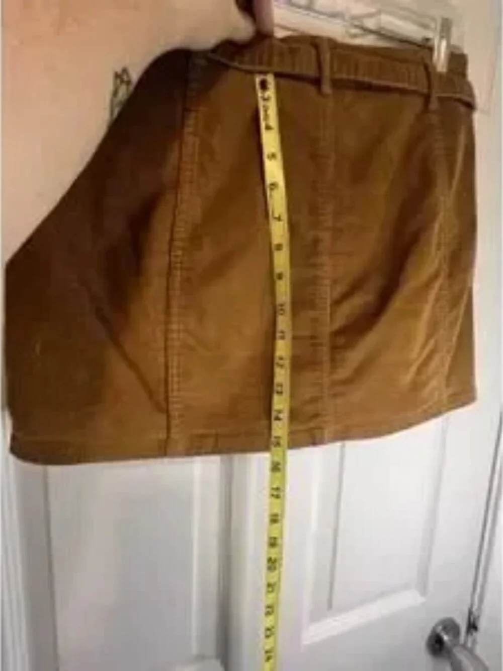 Mini Skirt Size 6 Tan Belted A-Line Button Front - Picture 5 of 5